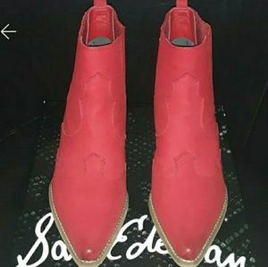 Sam Edelman Red Suede Boots